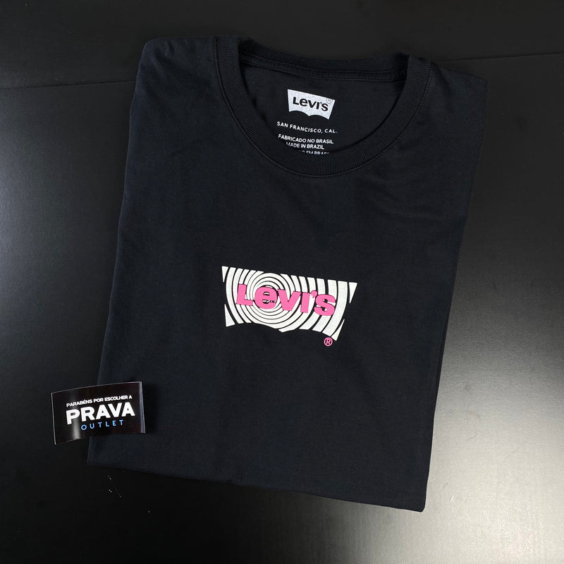 Camiseta Levis preta masculina malha importada Black Friday 2025