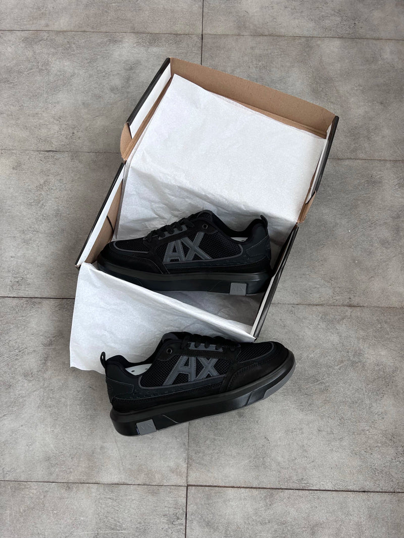 Tênis A.X Preto Masculino em Couro Legítimo