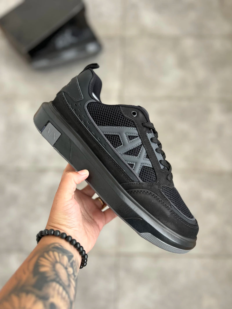 Tênis A.X Preto Masculino em Couro Legítimo