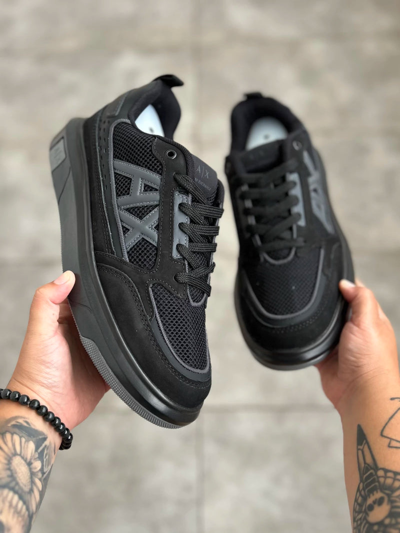 Tênis A.X Preto Masculino em Couro Legítimo