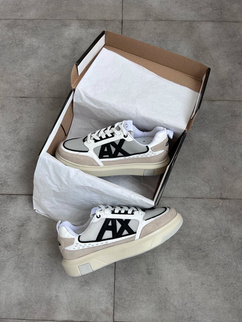 Tênis A.X Bege Masculino em Couro Legítimo