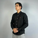 Camisa Social Oxford Ralph Lauren Preta Masculina Malha Importada