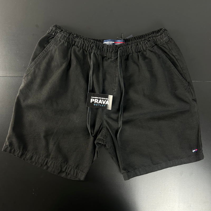 Shorts de sarja Tommy Hilfiger preto masculino Black Friday 2025